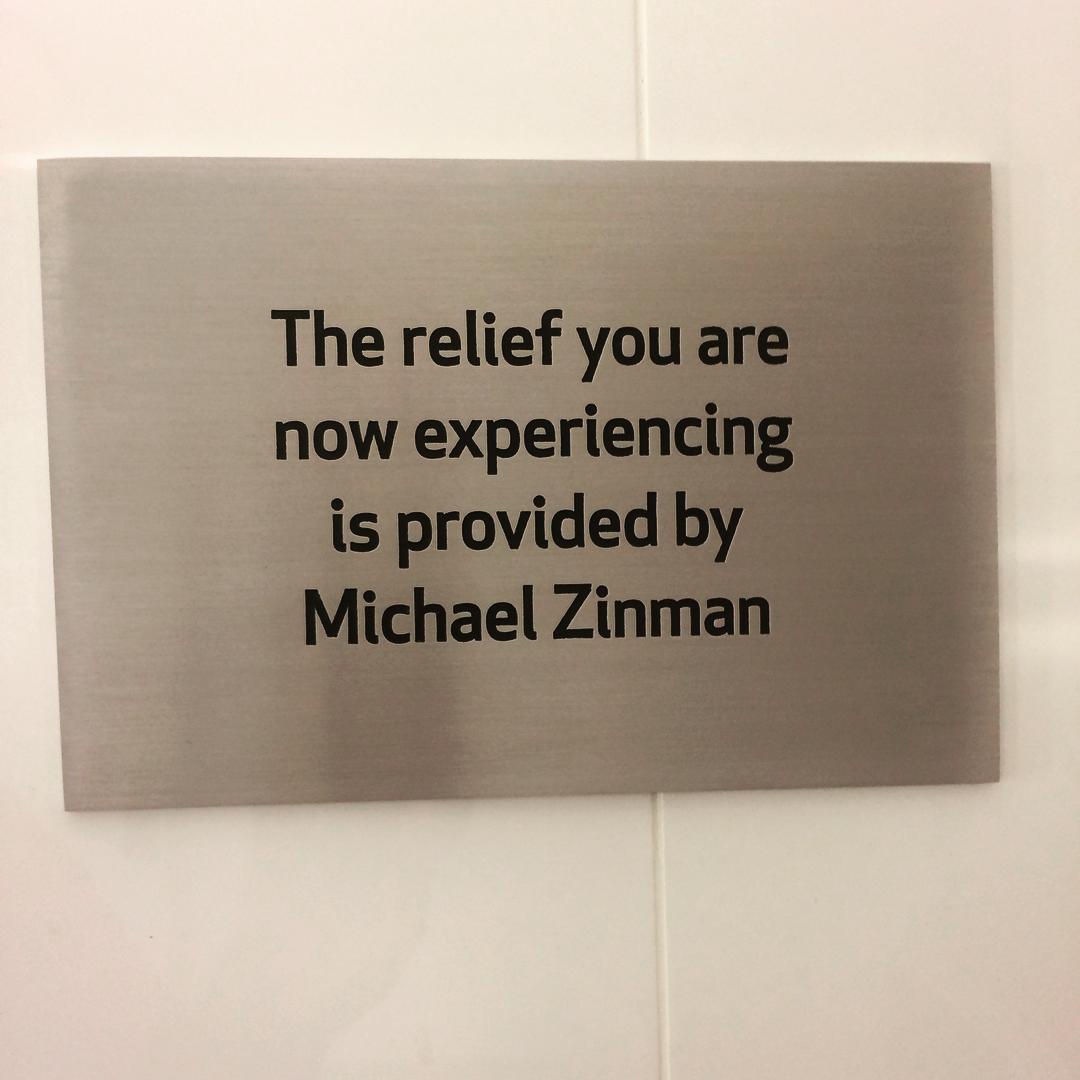 Thanks @michaelzinman 4 the #relief. #urinalnamingopportunity #citycenter