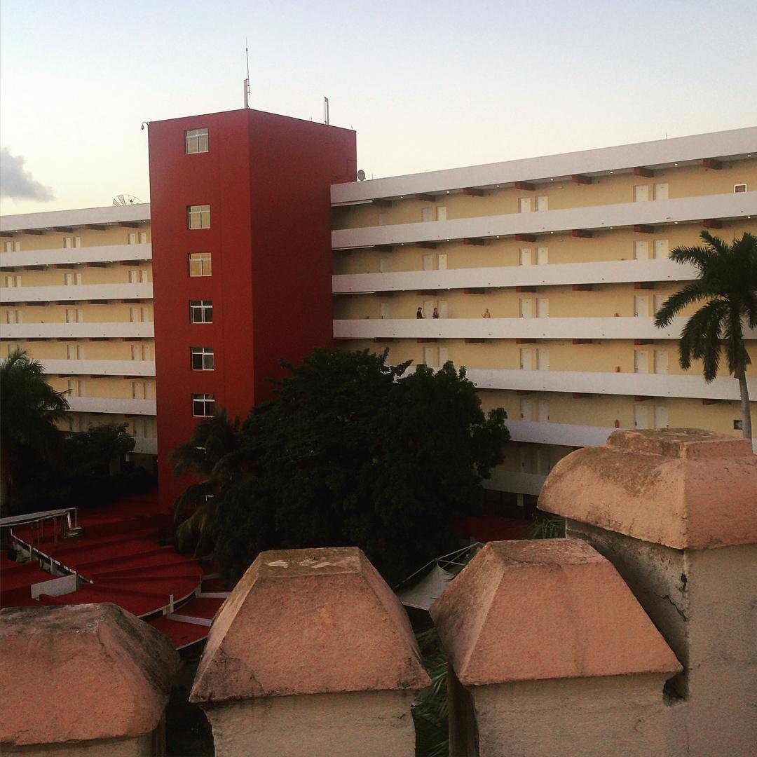 This #Cienfuegos #Cuba hotel has no windows on one side. Huh? Yep! The view of the gorgeous castle and bay I guess weren't good enough. I was told that the construction was caught between #Batista and #Castro so...