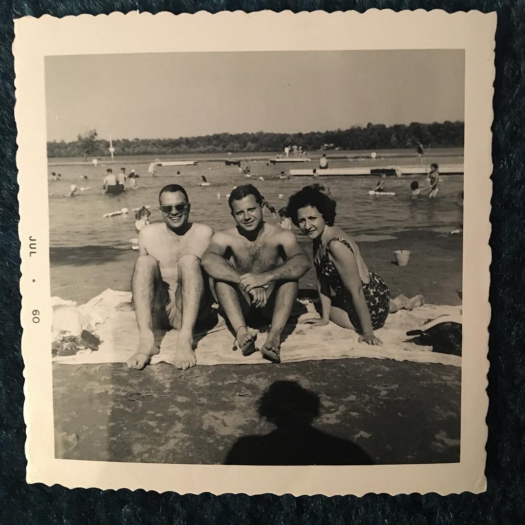 Studies in #jewishhair #1960 edition #parents #uncle muvvy #lakegeorge #glamorshot #moviestill and the shadow of the #photographer #meta #bwphotography