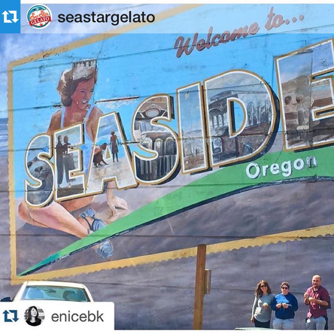 Thank you @seastargelato for treating our #crew and #cast to your excellent #gelato last week for @seasidemovie. We loved it! And @visitseasideor for making our shoot in town go so smoothly! #oregonfilm #indiefilm and @enicebk for this great pic in #Seaside.